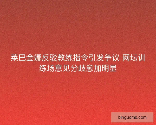 莱巴金娜反驳教练指令引发争议 网坛训练场意见分歧愈加明显